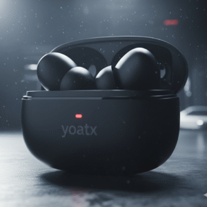 YOATX STTP0 Earbuds with ANC/ENC, 55H Playtime, 13mm Drivers, IPX5 Proof, BT v5.3 Bluetooth  (Deep Black, True Wireless)